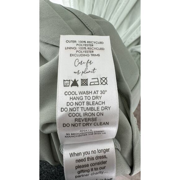 Anaya Bridesmaid V Neck Ruffle Waist Maxi Dress Sage Green Womens Plus Size 18 - Picture 10 of 12